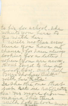 Letter from Mama Febb E. Burn to son Harry
Page 6, August 17, 1920 courtesy C.M. McClung Historical Collection Knox County Public Library