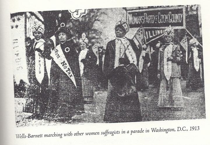 Wells-Barnett at the 1913 suffrage parade in Washington D.C.